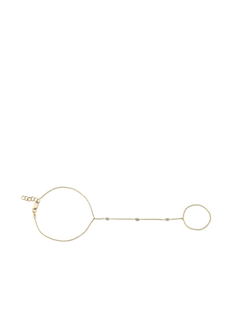 14k Yellow Gold Evil Eye Princess Bracelet