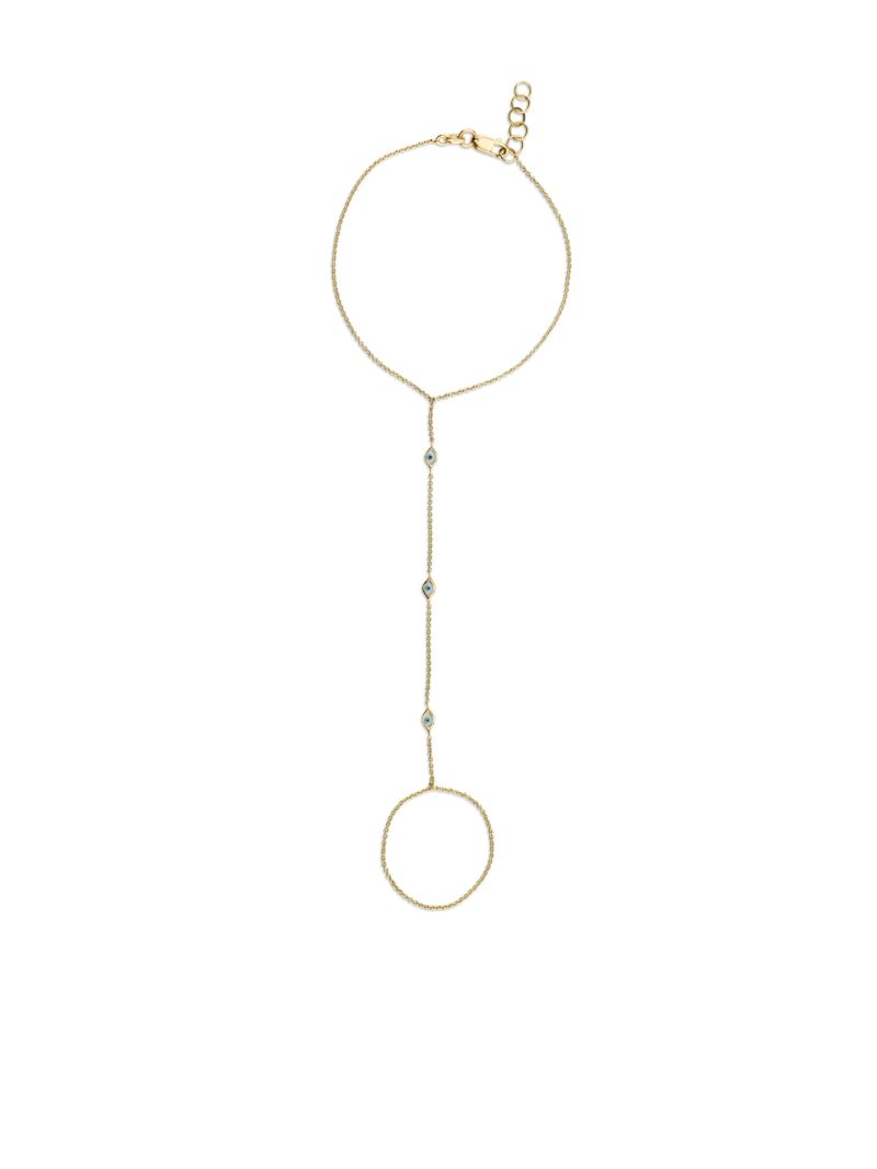 14k Yellow Gold Evil Eye Princess Bracelet