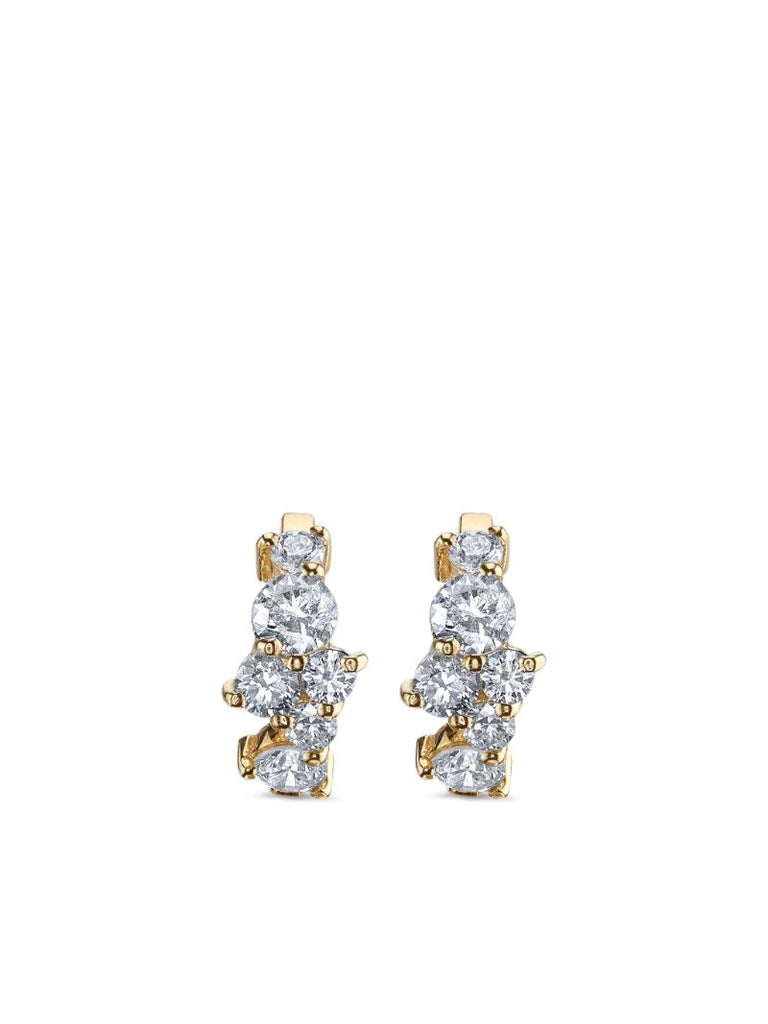 14k Yellow Gold Cocktail Diamond Hoops