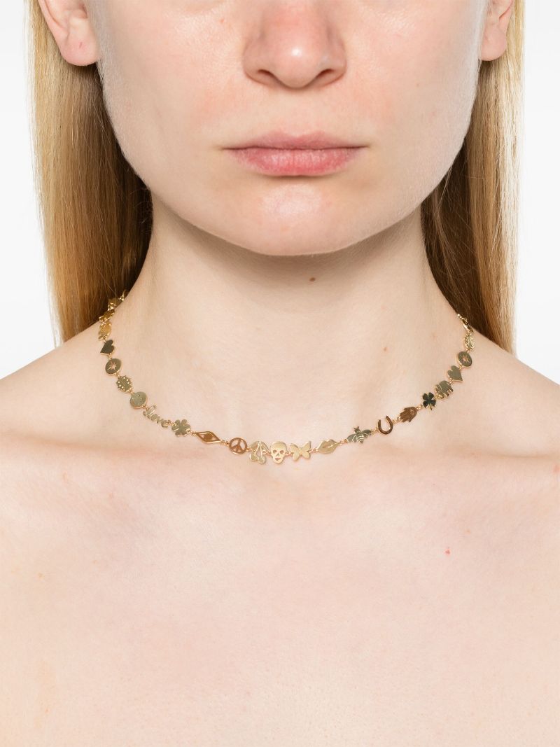 14k Yellow Gold Multi-charm Necklace