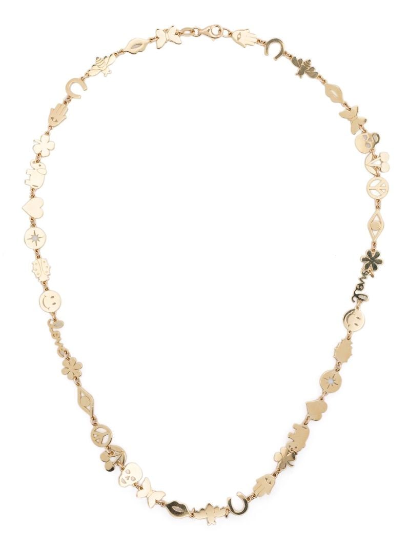 14k Yellow Gold Multi-charm Necklace