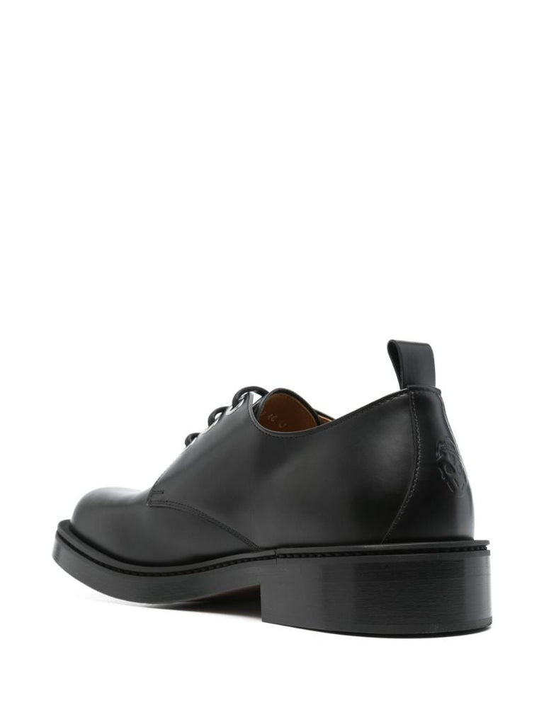 Skull-embossed Derby Shoes