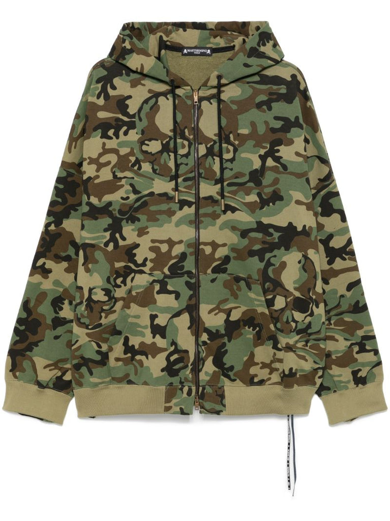 Camouflage-print Full-zip Hoodie