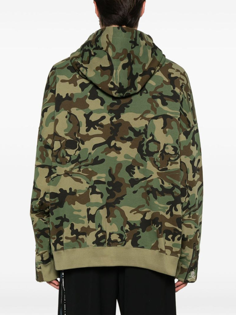 Camouflage-print Full-zip Hoodie