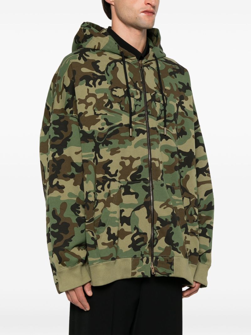 Camouflage-print Full-zip Hoodie