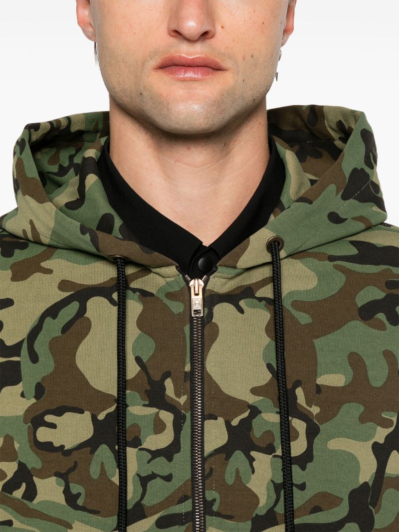 Camouflage-print Full-zip Hoodie