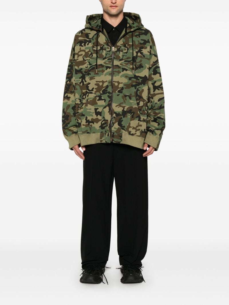 Camouflage-print Full-zip Hoodie