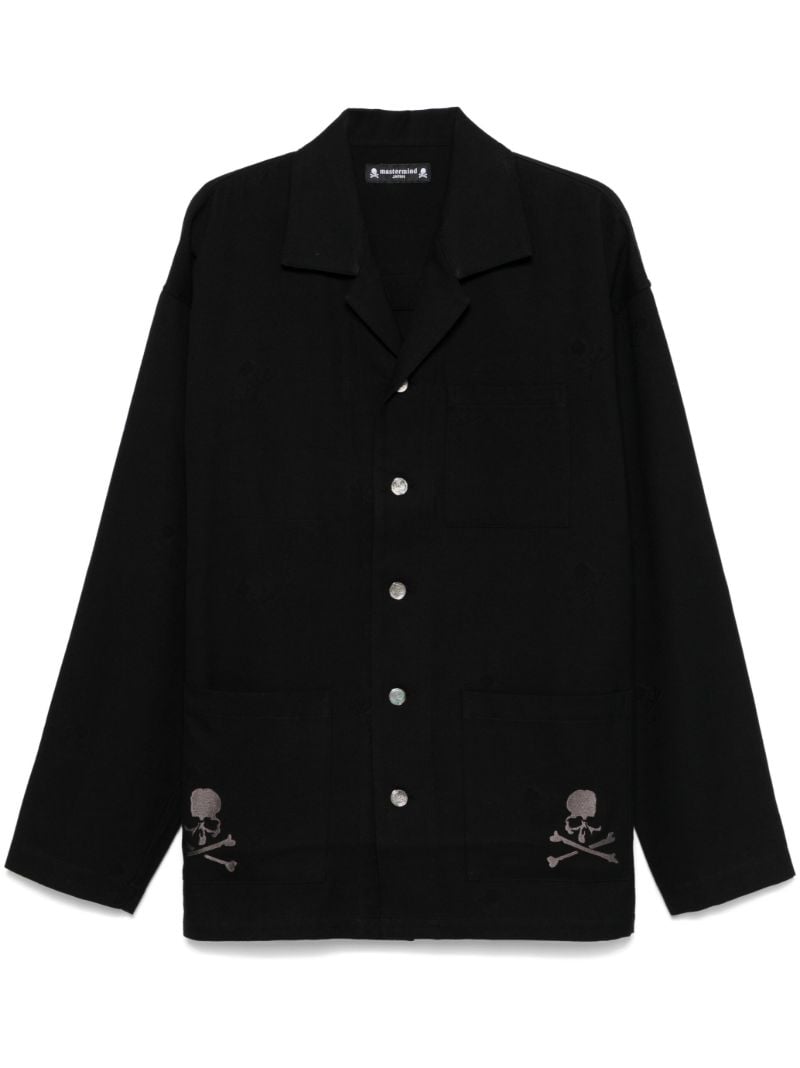 Skull-embroidered Shirt Jacket