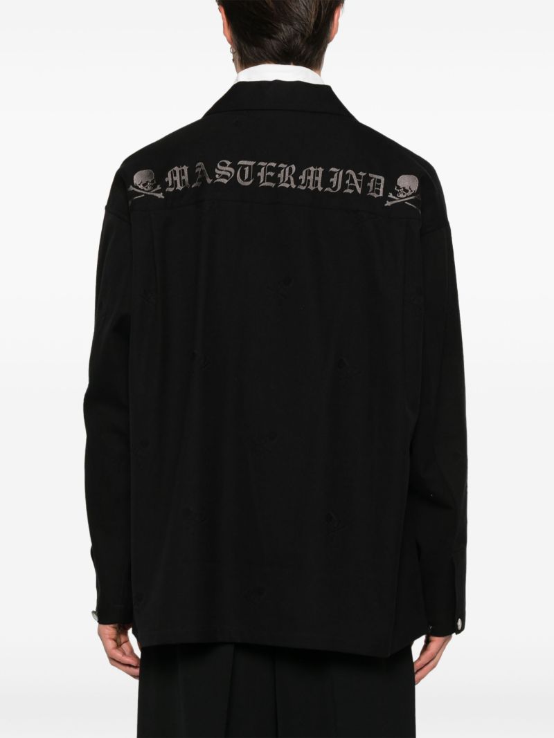 Skull-embroidered Shirt Jacket