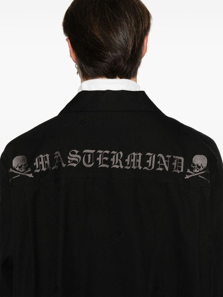 Skull-embroidered Shirt Jacket