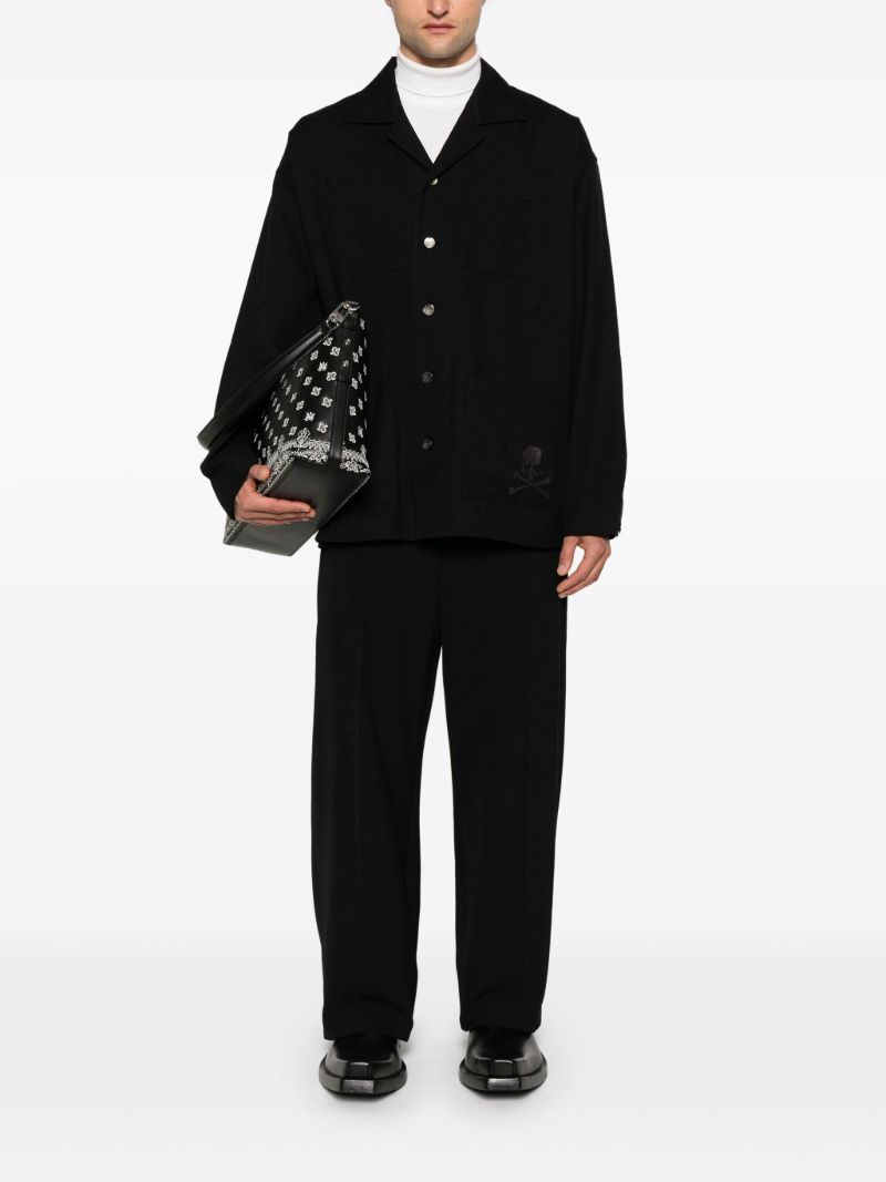 Skull-embroidered Shirt Jacket