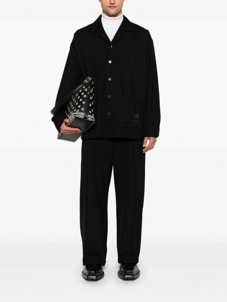 Skull-embroidered Shirt Jacket