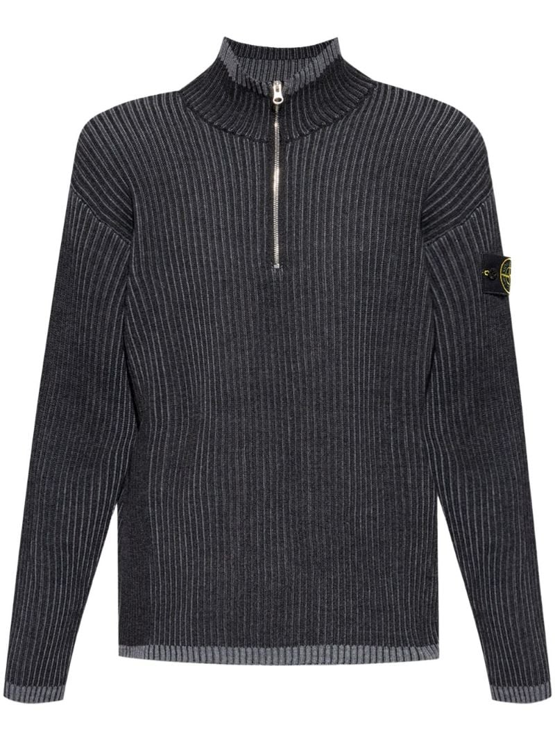 Grey Compass-patch Sweater