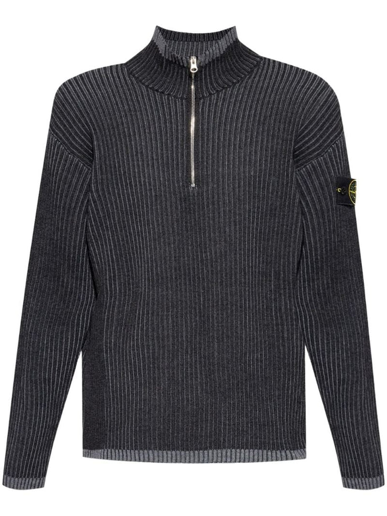 Grey Compass-patch Sweater