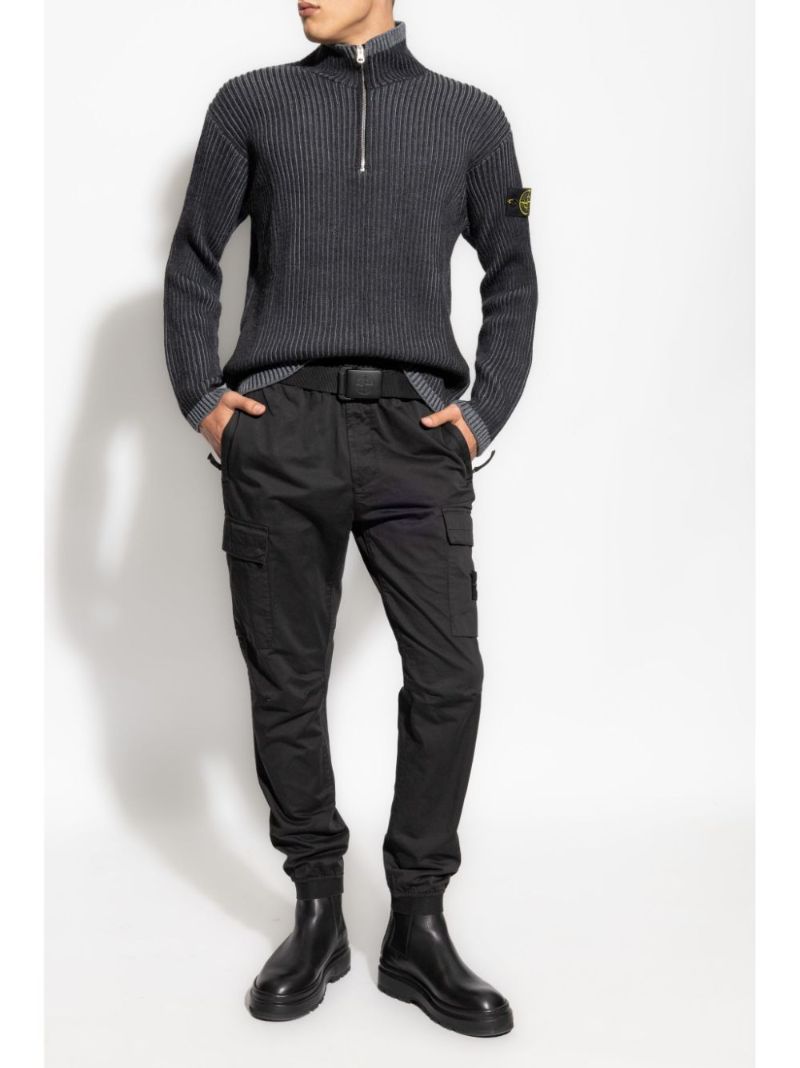 Grey Compass-patch Sweater