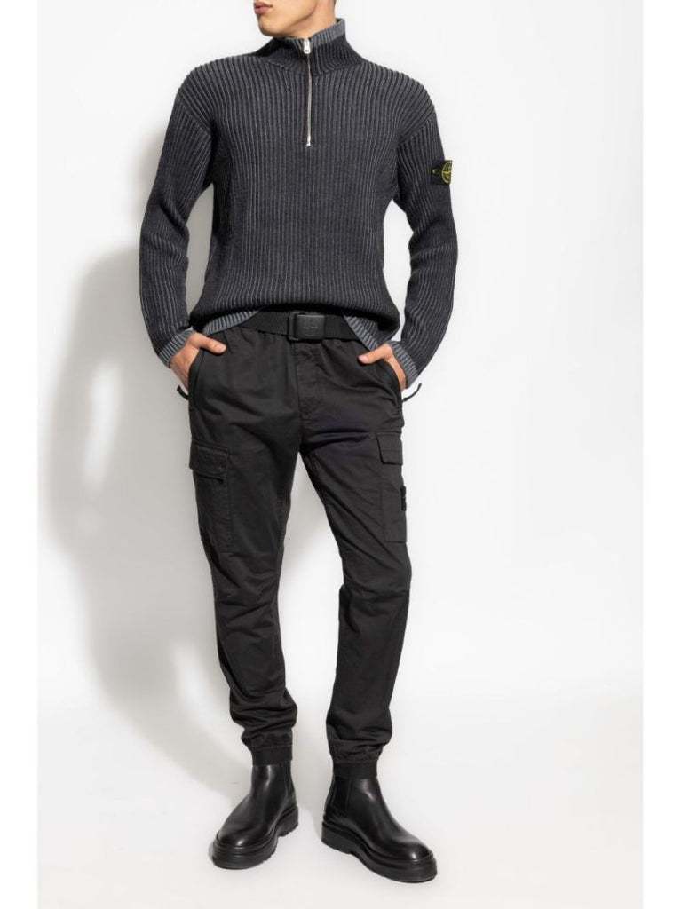 Grey Compass-patch Sweater