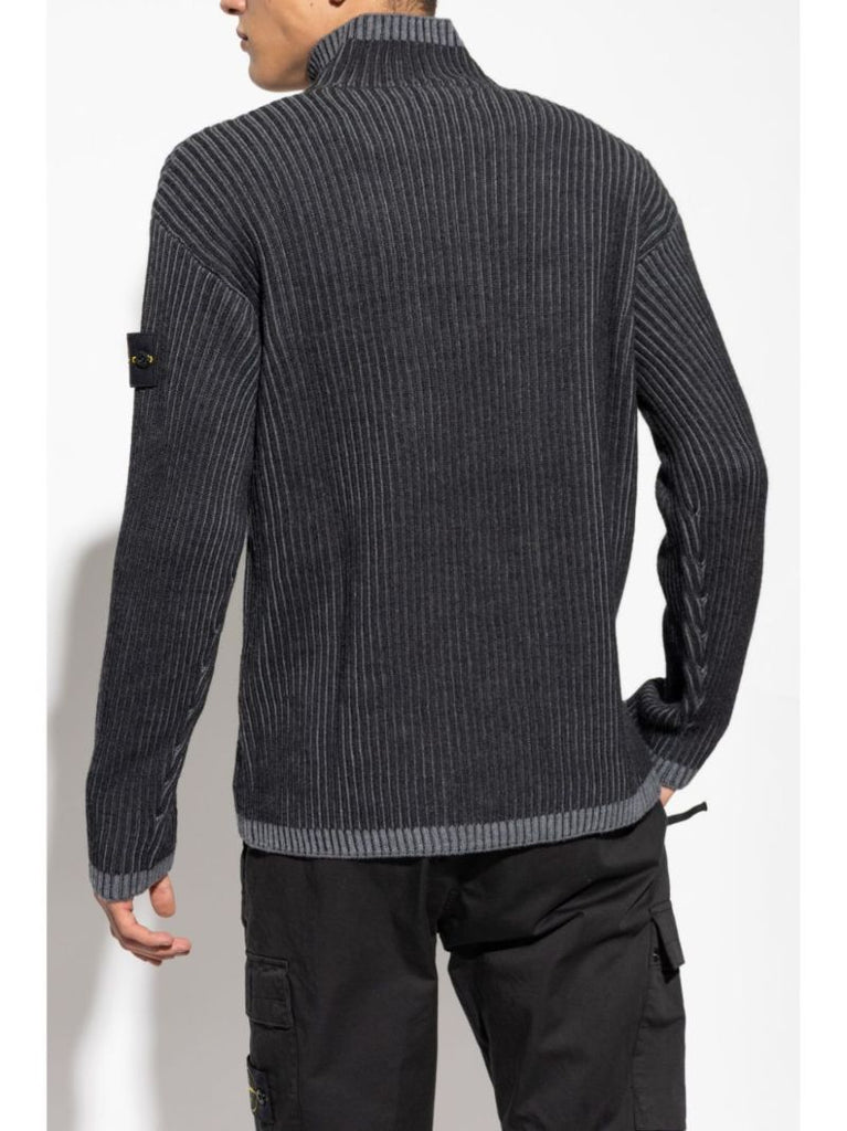 Grey Compass-patch Sweater