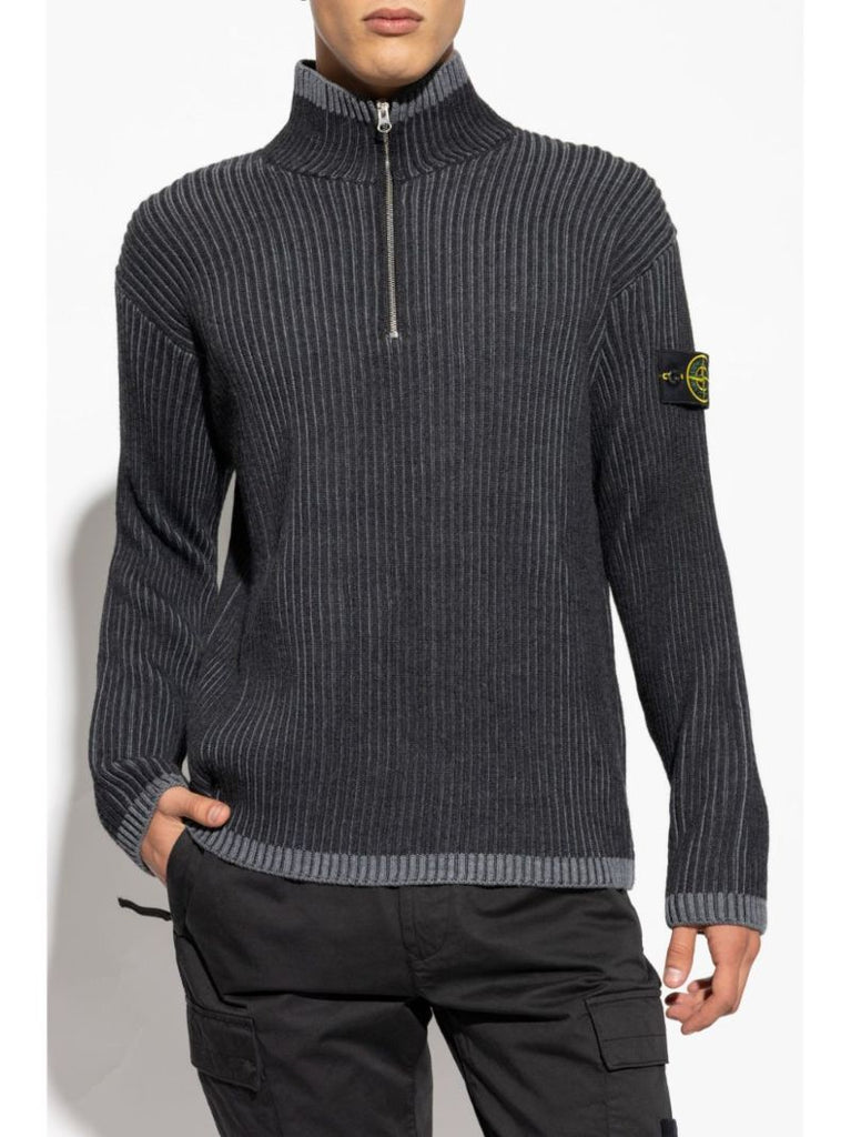 Grey Compass-patch Sweater
