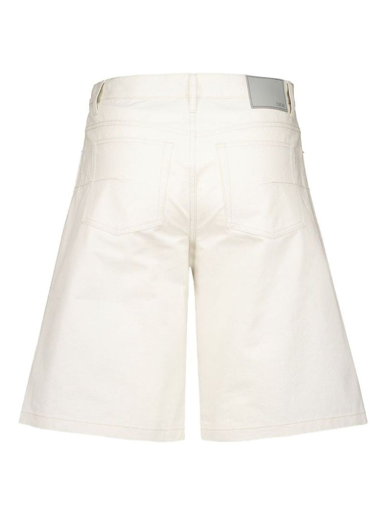 White Cd Heart Bermuda Shorts