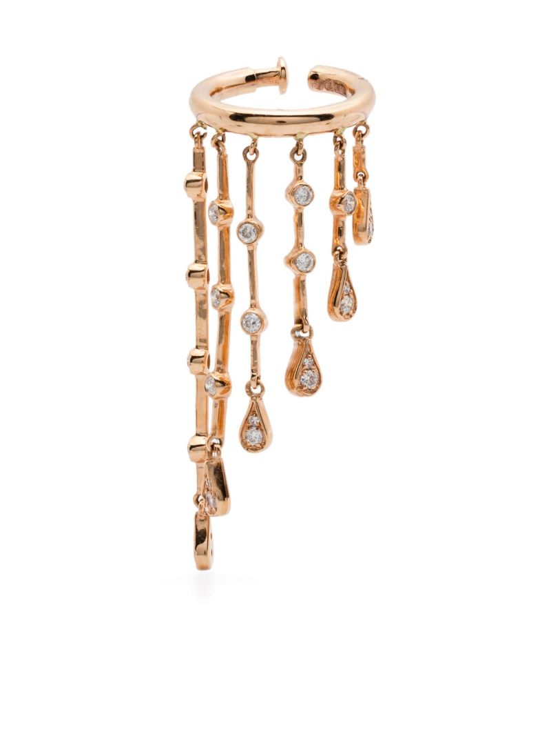 18k Rose Gold Teardrop Diamond Ear Cuff