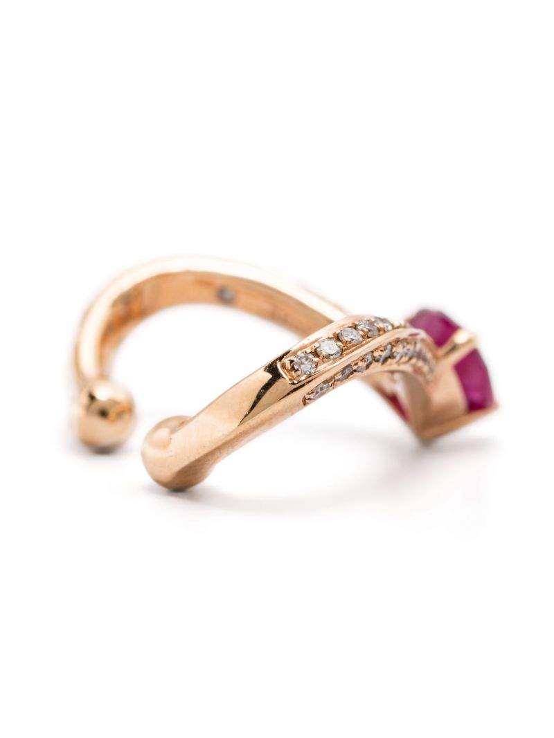 18k Rose Gold Ruby Ear Cuff