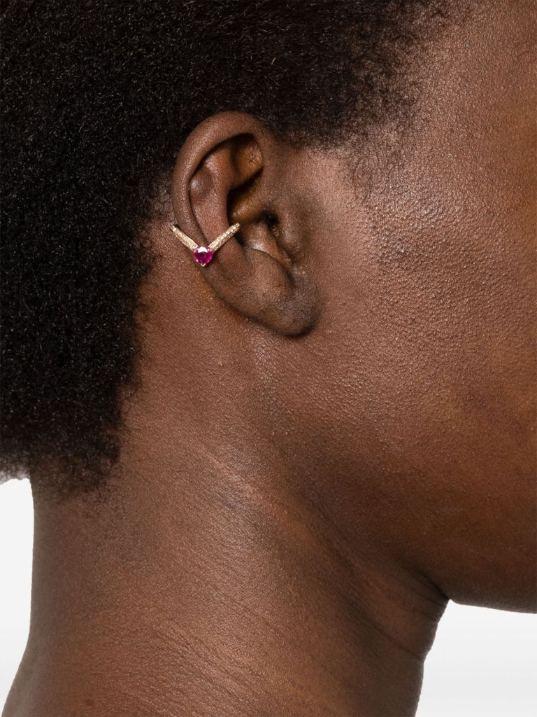 18k Rose Gold Ruby Ear Cuff