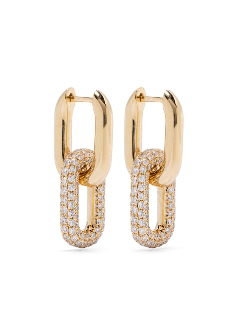 18kt Yellow Gold Diamond Hoop Earrings