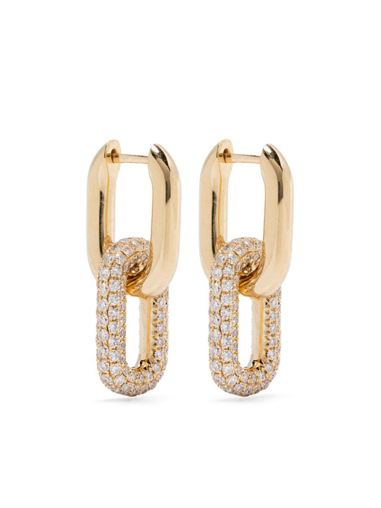 18kt Yellow Gold Diamond Hoop Earrings
