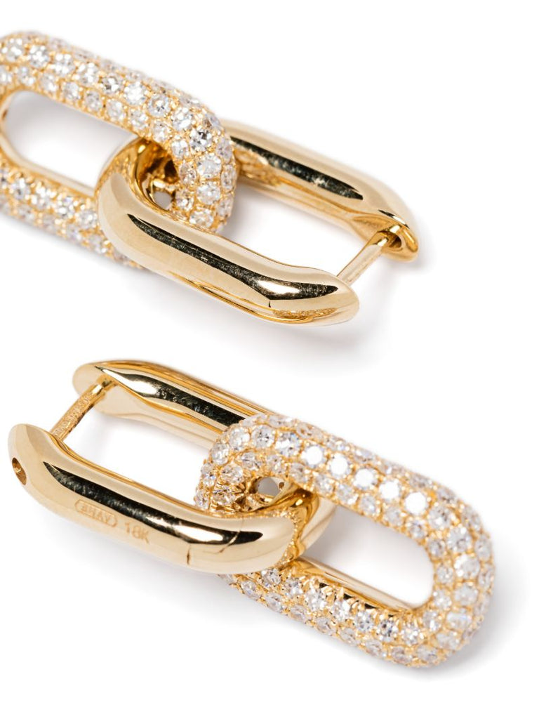 18kt Yellow Gold Diamond Hoop Earrings