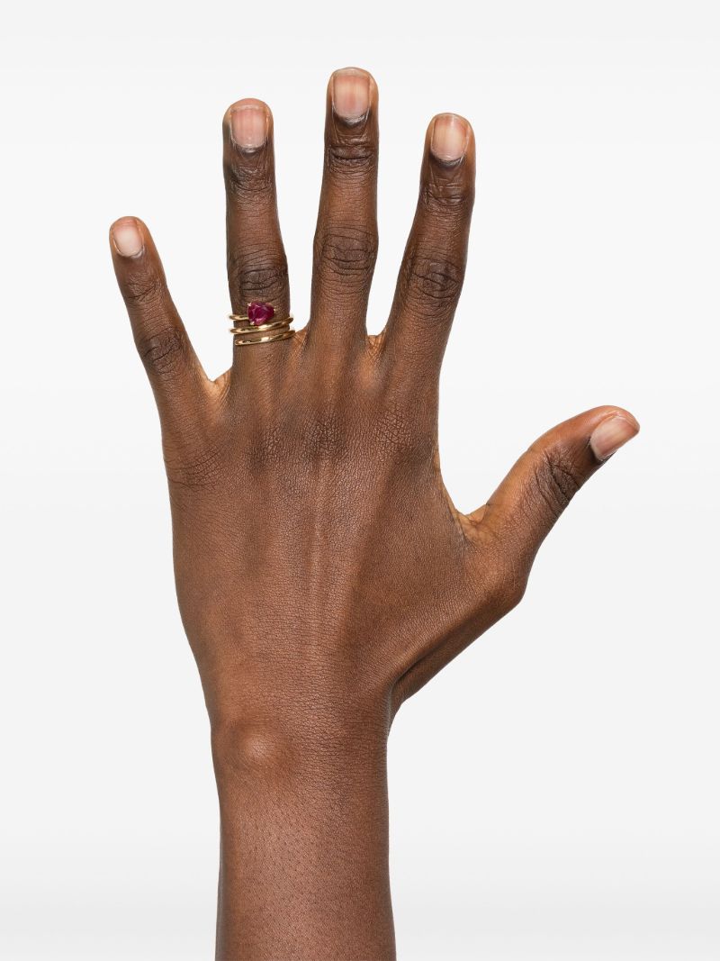 18k Yellow Gold Spiral Ruby Ring