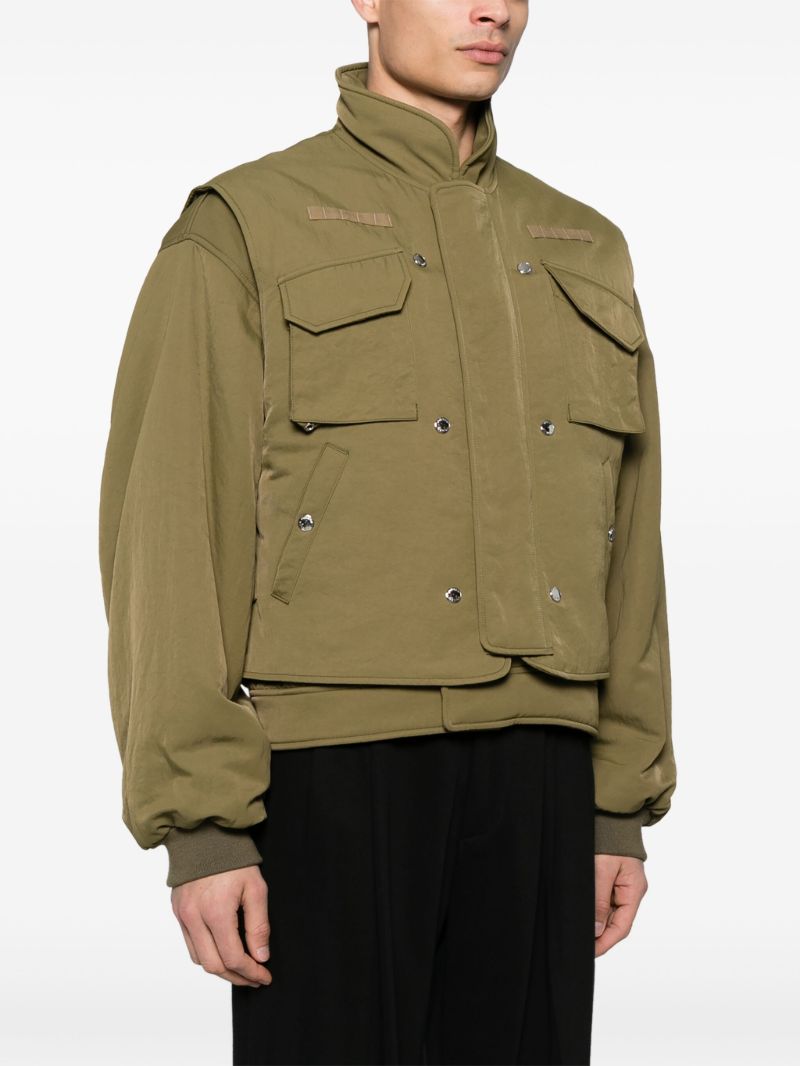 Green Layered Bomber Jacket
