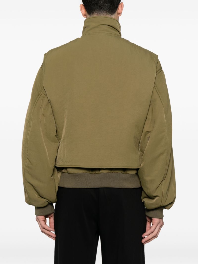 Green Layered Bomber Jacket