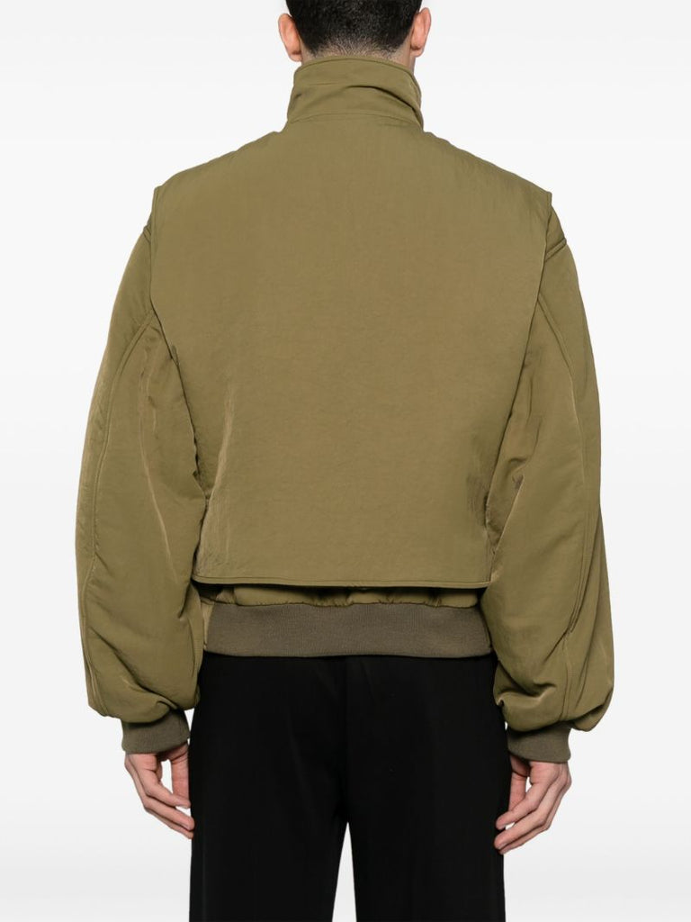 Green Layered Bomber Jacket