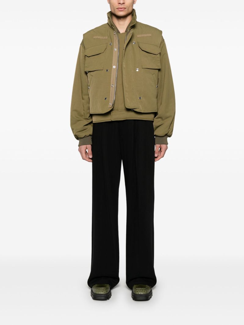 Green Layered Bomber Jacket