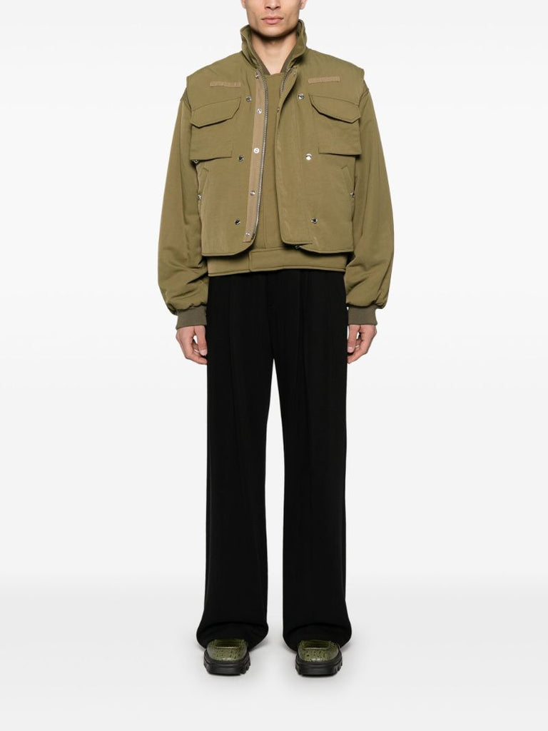 Green Layered Bomber Jacket