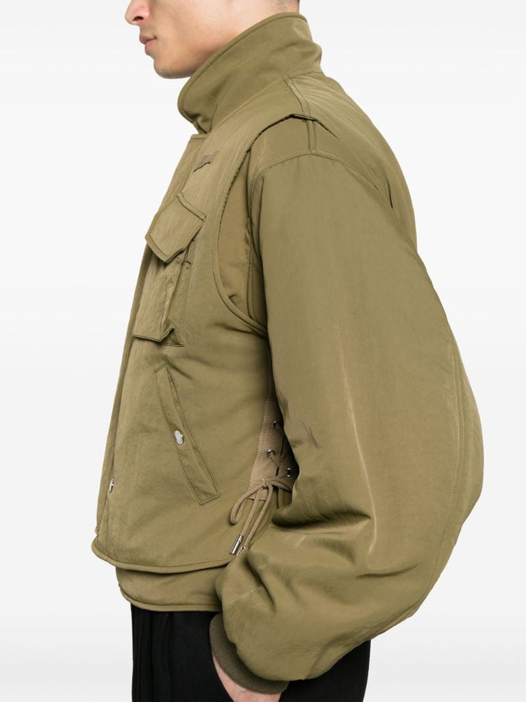 Green Layered Bomber Jacket
