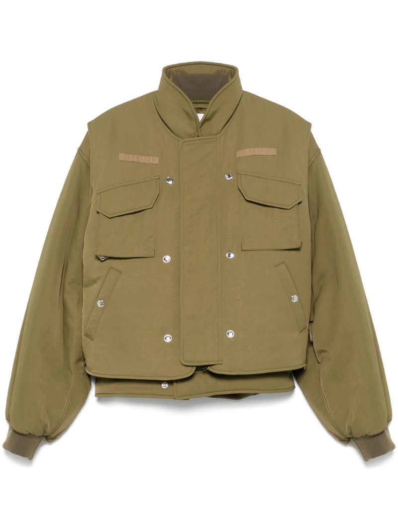 Green Layered Bomber Jacket