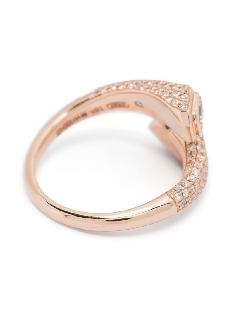 18k Rose Gold Bypass Diamond Ring