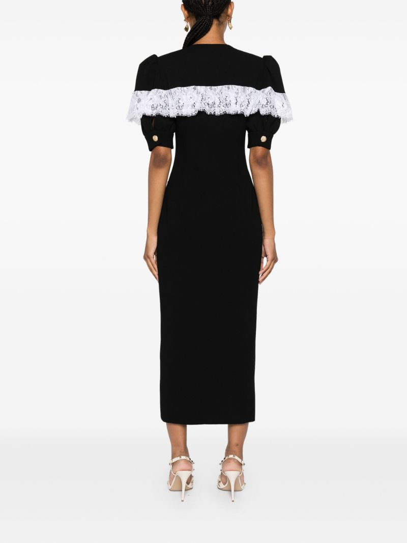 Lace Trim Midi Dress