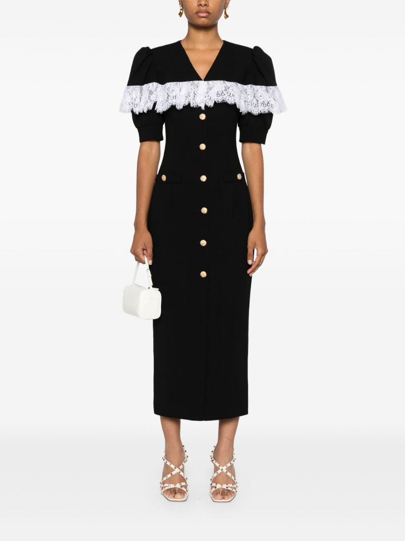 Lace Trim Midi Dress