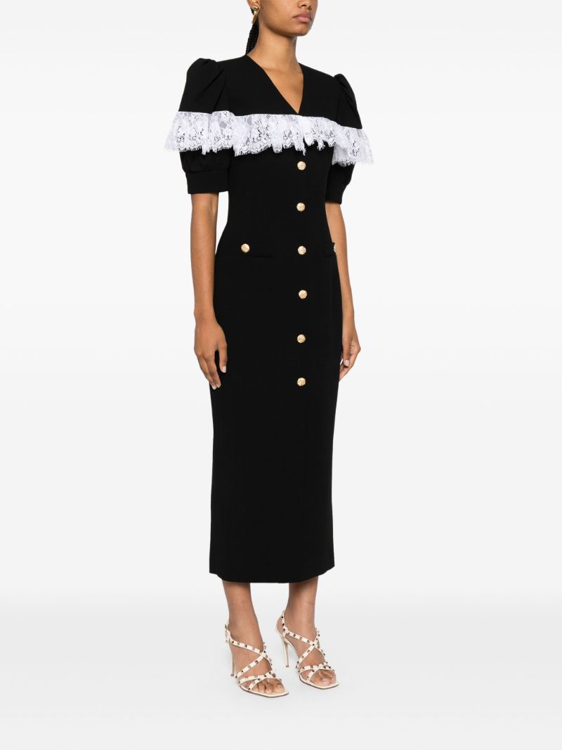 Lace Trim Midi Dress