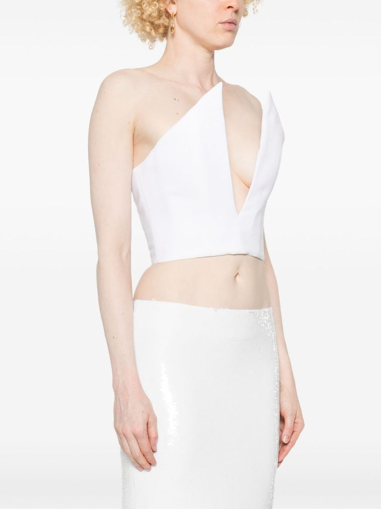 Pointed-neckline Top