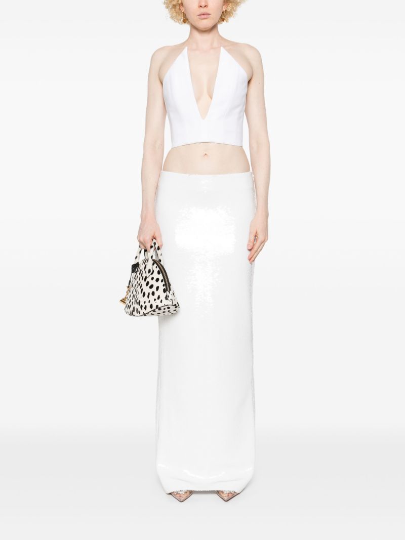 Pointed-neckline Top