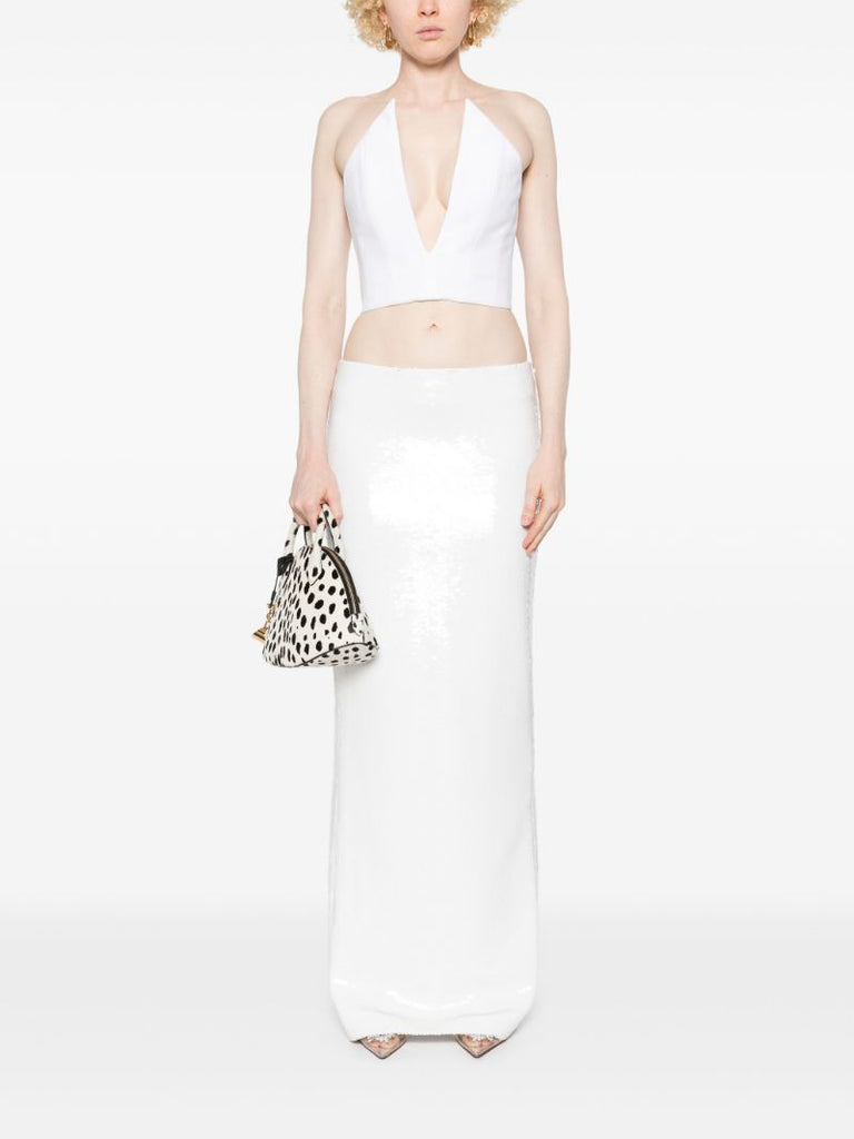 Pointed-neckline Top