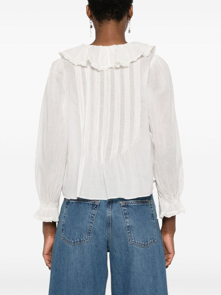 Ruffled Long-sleeved Blouse