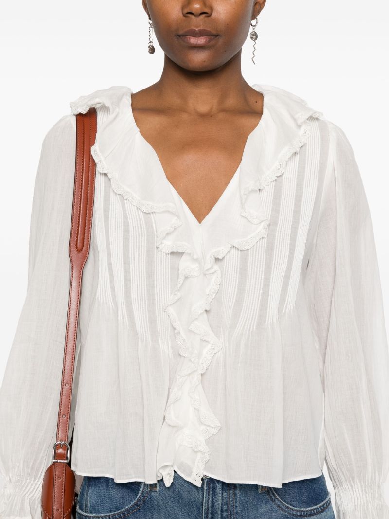 Ruffled Long-sleeved Blouse