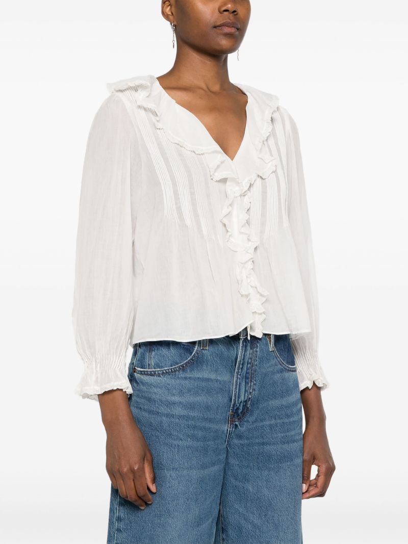 Ruffled Long-sleeved Blouse