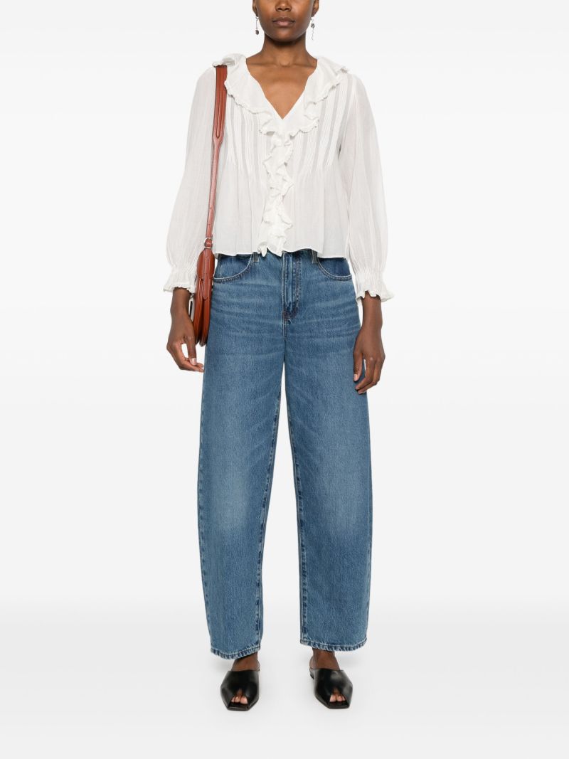 Ruffled Long-sleeved Blouse