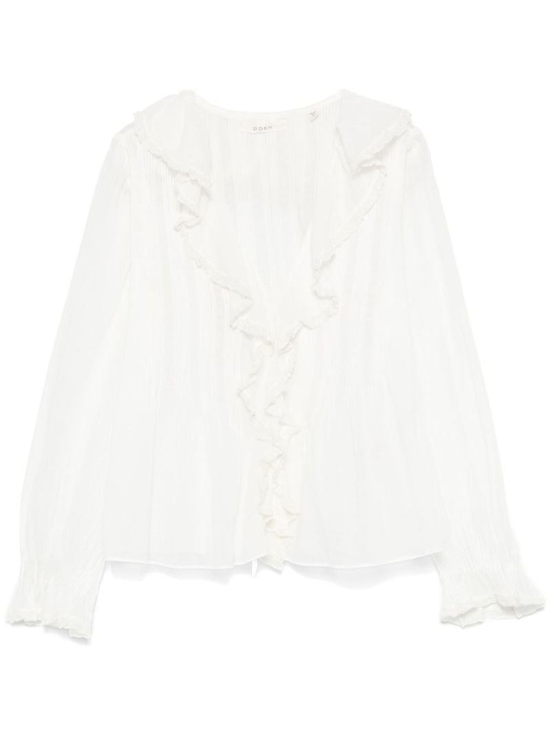 Ruffled Long-sleeved Blouse