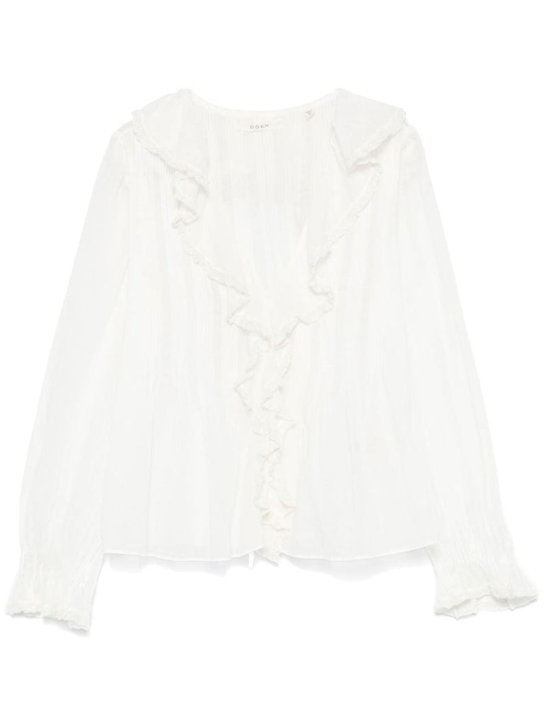 Ruffled Long-sleeved Blouse
